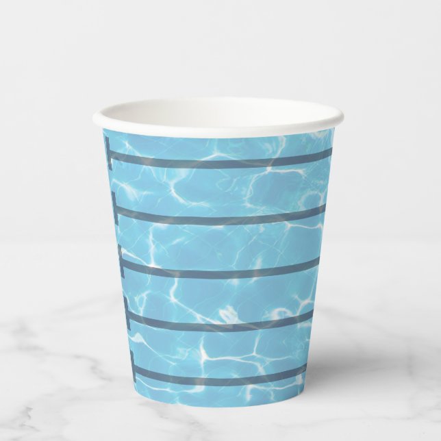 Gobelets En Papier Piscine de l'équipe de natation (Recto)