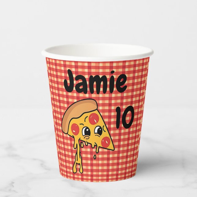 Gobelets En Papier Pizza Chef Anniversaire de enfant Party (Recto)