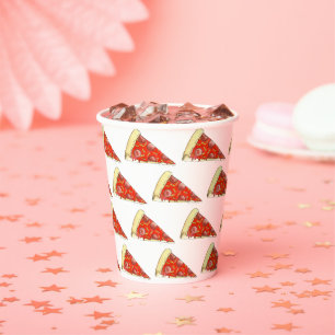 Gobelets En Papier Pizza Party Fromage Pepperoni Pie tranche Pizzeria