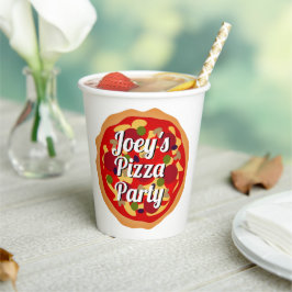 Gobelets En Papier pizza pepperoni italienne coutume fête d'anniversa