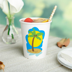 Gobelets En Papier Plage de Palm Tree