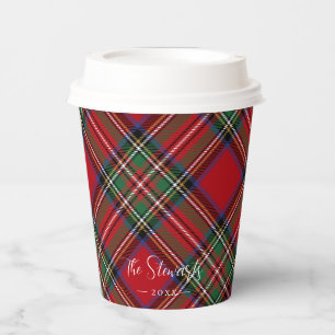 Gobelets En Papier Plaid Red Green Rustic Classic Stewart Tartan