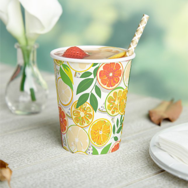 Gobelets En Papier Plaque papier - Boho Citrus Slices (Insitu)