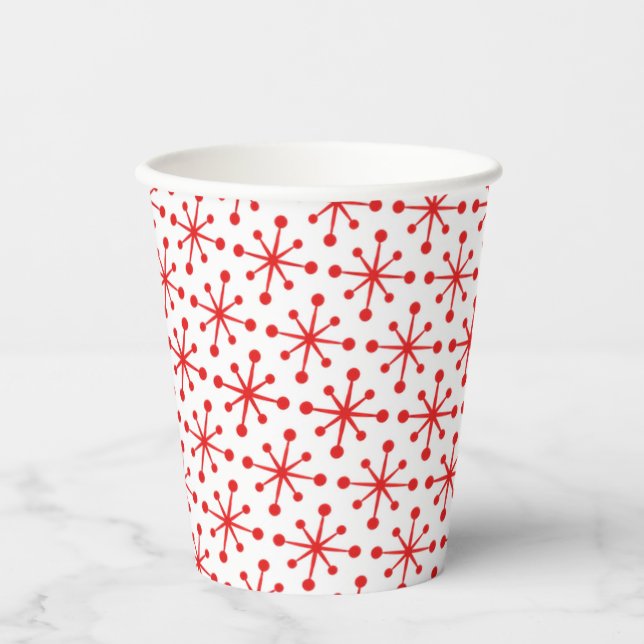 Gobelets En Papier Plaques de papier Motif rétro Star 1950 (Recto)