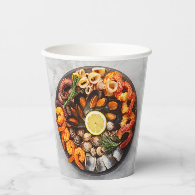 Gobelets En Papier Plateau de fruits de mer (Recto)