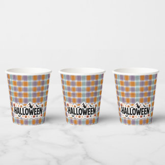 Gobelets En Papier Playful Halloween Plaid