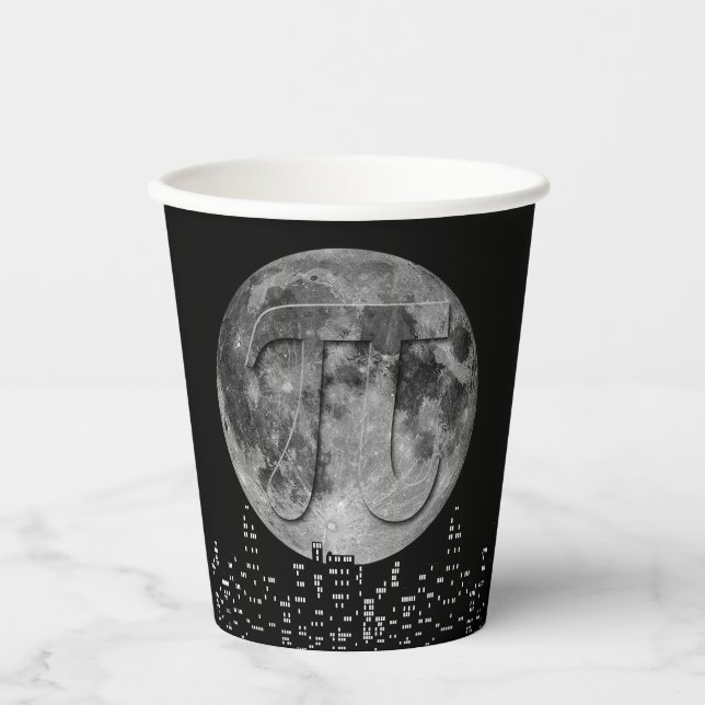 Gobelets En Papier Pleine lune Pi Dans Le Ciel (Recto)