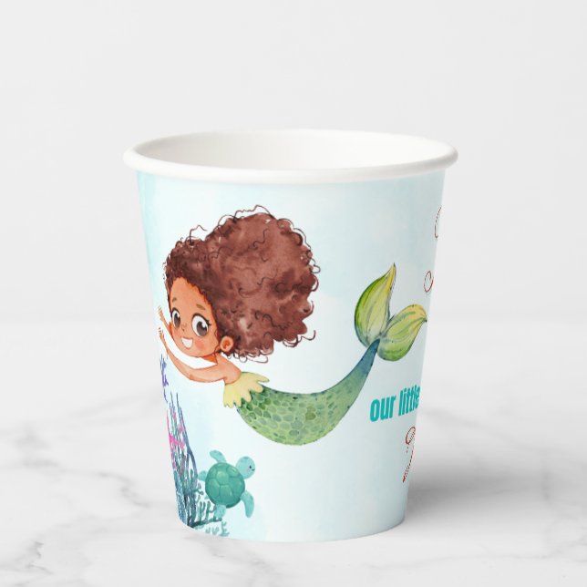 Gobelets En Papier Plongez dans cinq sirènes Brown 5e fille anniversa (Recto)