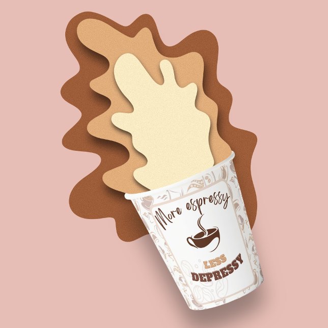 Gobelets En Papier Plus d'expressivité moins de dépression | motif de (Créateur téléchargé)