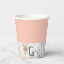 Pocher floral tasse de papier
