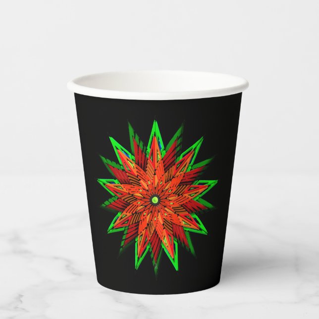 Gobelets En Papier Poinsettia WOW (Recto)