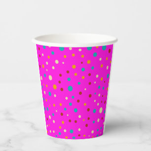 Gobelets En Papier Points Colorés Mignons Rose