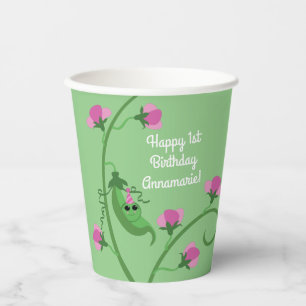 Gobelets En Papier Pois doux mignon 1er anniversaire fêtes enfants