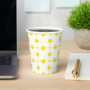 Gobelets En Papier Pois Jaunes, Motif Polka Dot, Points, Pots