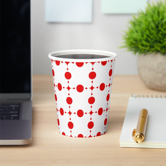 Gobelets En Papier Pois rouges, Motif à points polka, points, pointil (Insitu)