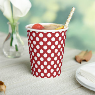 Gobelets En Papier Pois rouges, Motif à points polka, points, pointil