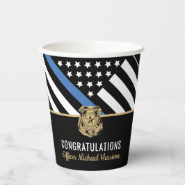 Gobelets En Papier Police Blue Line Police Law Enforcement Party Grad