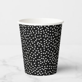 Gobelets En Papier Polka Pote Abstraite moderne noir et blanc