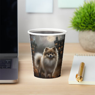 Gobelets En Papier Pomeranian Halloween Épouvantable