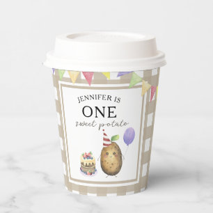Gobelets En Papier Pomme de terre aquarelle 1er anniversaire