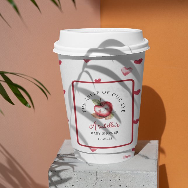 Gobelets En Papier Pomme Douce De Notre Baby shower Oeil (Créateur téléchargé)