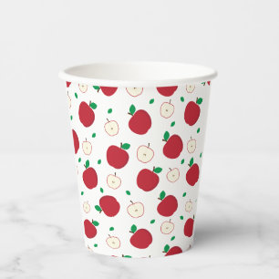 Gobelets En Papier Pommes rouges et pommes à demi