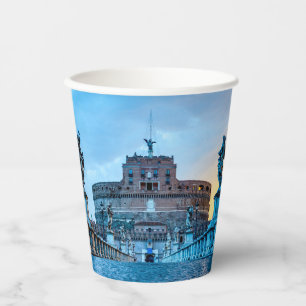 Gobelets En Papier Ponte Sant'Angelo à l'aube - Rome Italie