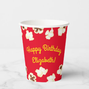 Gobelets En Papier Popcorn Anniversaire de la fête du cinéma