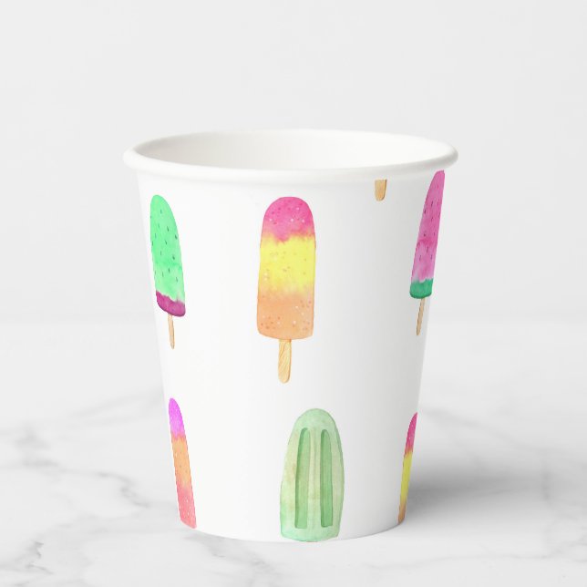 Gobelets En Papier Popsicle de crème glacée (Recto)