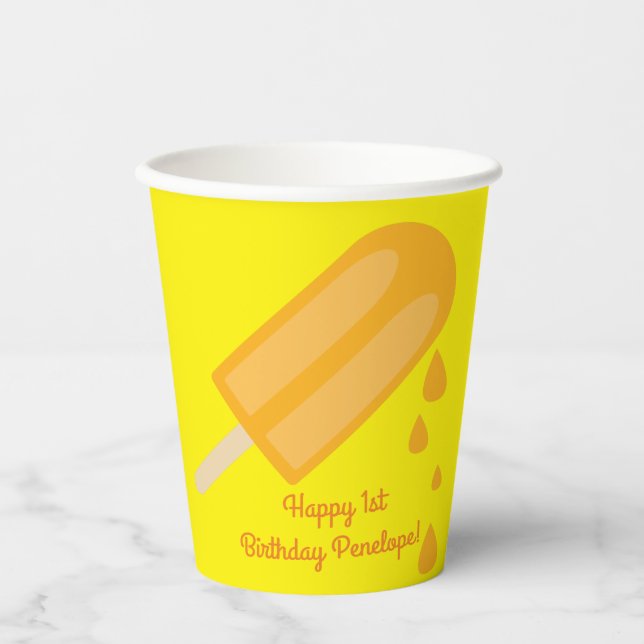 Gobelets En Papier Popsicle Fête d'anniversaire de l'enfant été (Recto)