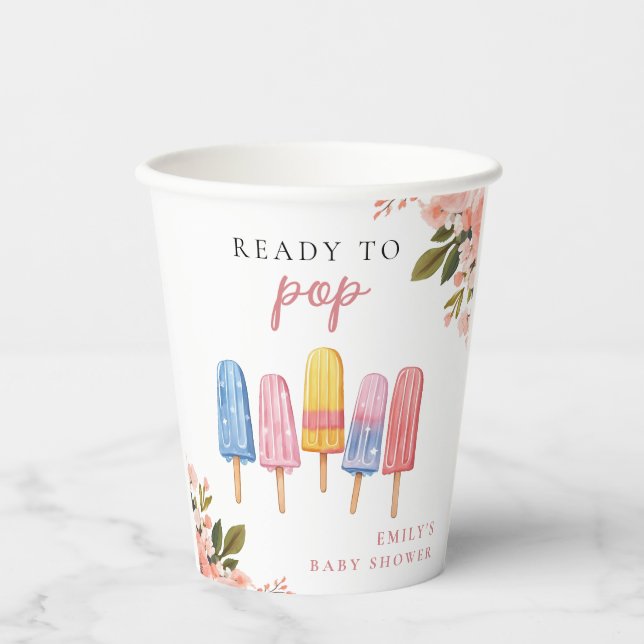 Gobelets En Papier Popsicle Prêt à Pop Baby shower (Recto)
