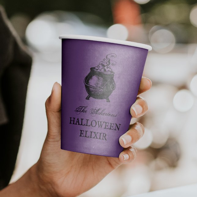 Gobelets En Papier Potion de fête d'Halloween drôle déplaisant violet (Créateur téléchargé)