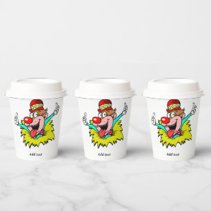 Gobelets En Papier Pouce vers le haut, amusant MODÈLE clown,