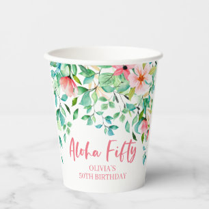 Gobelets en papier pour 50e anniversaire Aloha Fif
