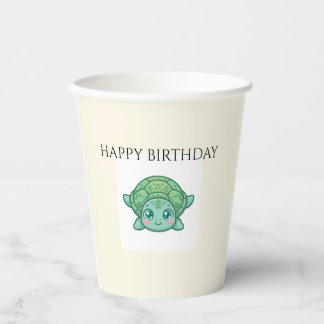 Gobelets en papier pour anniversaire de bébé tortu
