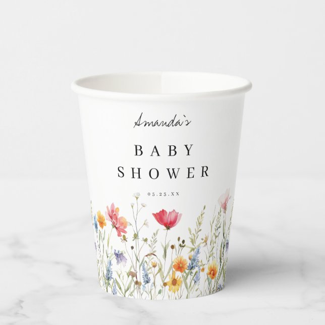 Gobelets en papier pour Baby Shower sur le thème d (Gauche)