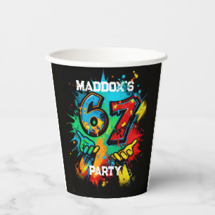 Gobelets en papier pour fête Six Seven 6-7 Mème dé