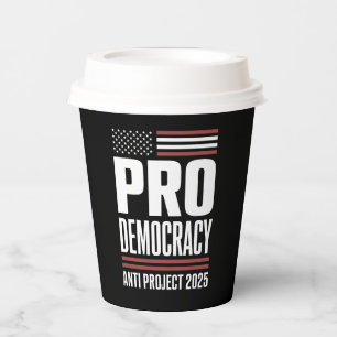 Gobelets En Papier Pour la démocratie anti-projet 2025 Trump 2025