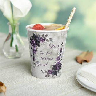 Gobelets en papier pour mariage gothique Fleurs So