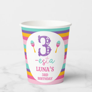 Gobelets En Papier Pourpre numéro trois-esta 3e anniversaire