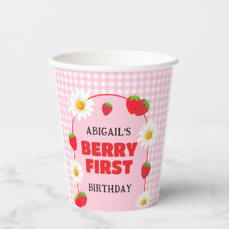 GOBELETS EN PAPIER PREMIER ANNIVERSAIRE DE BERRY