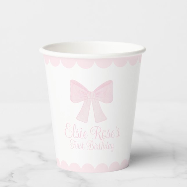 Gobelets En Papier Premier anniversaire de Preppy Grandmillennial Pin (Recto)