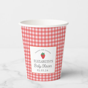 Gobelets En Papier Premier Baby shower de pique-nique de fraises Berr