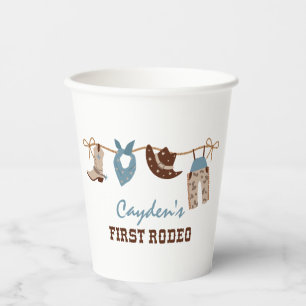 Gobelets En Papier Premier Rodéo Cow-boy Occidental 1er Anniversaire
