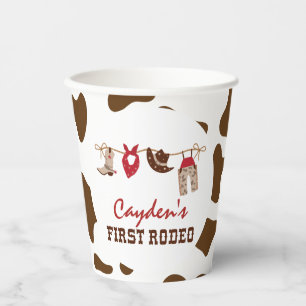 Gobelets En Papier Premier Rodéo Cow-boy Occidental 1er Anniversaire
