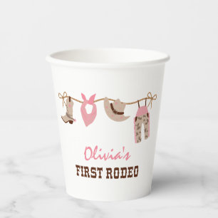Gobelets En Papier Premier Rodéo Cow-boy Occidental 1er Anniversaire