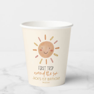 Gobelets En Papier Premier Voyage Autour Du Soleil 1Er Anniversaire