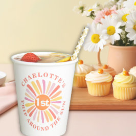 Gobelets En Papier Premier voyage autour du Soleil 1er Anniversaire P