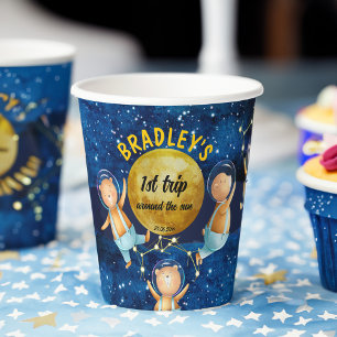 Gobelets En Papier Premier voyage autour du soleil fête d'anniversair