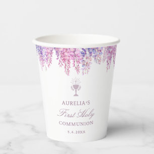 Gobelets En Papier Première communion Lilac Wisteria